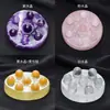 Matriz de Siete Estrellas de Amatista Natural con Base de Cristal Morado y Blanco, Disco de Piedra Cruda de Cristal, Adorno Mayorista para Mejorar la Fortuna en la Oficina en Casa