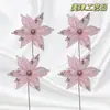 Artículos Brillantes de Venta Caliente Transfronteriza Flores de Navidad Nuevas Flores de Navidad de Amazon Decoraciones de Ramas de Árbol de Navidad Accesorios de Navidad