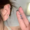Aretes Saturno de Diamantes de Colores Únicos con Cierres Planos de Rosca, Versátiles Aretes para Hélice
