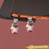 Tapón de Polvo para Teléfono Colgante para Coche de Gato Rosa Plano de Acrílico Nuevo Diseño de Dibujos Animados Transfronterizo