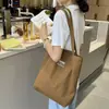 2025 Nueva Bolsa de Lona Estilo Japonés con Cremallera Bolsa Tote de Gran Capacidad para Mujer Bolso de Hombro Simple Bolsa de Compras de Lona de Color Puro