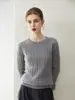 Nuevo suéter de punto trenzado cálido, holgado, simple, ligero, casual, cómodo, de cuello redondo, suéter de cachemira para mujer, otoño e invierno