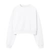 Moletom Curto Cinza Ins Feminino Outono e Inverno Veludo Grosso 2024 Primavera & Outono Fino Cor Pura Cintura Alta Slim Top para Mulheres