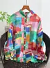 Cardigan de Ramio Puro con Estampado Digital para Mujer, Manga Larga, Talla Grande, Estilo Holgado y Delgado, Novedad Otoño 2026