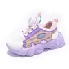 Sapatos infantis populares para meninas, novo estilo primavera/outono 2026, tênis infantis com botões, malha respirável, tênis robustos para meninas, para crianças mais velhas