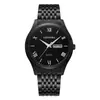 Reloj de Cuarzo Clásico Retro con Escala Romana para Hombre, Reloj de Moda Impermeable Luminoso con Banda de Acero, Doble Calendario, de Alta Gama para Hombre