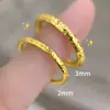 Tienda de Oro Mismo Estilo Arena Dorada Método Antiguo Oro Triturado Anillo de Barra Redonda, Anillo Cerrado de Banda Lisa Sólida Brillante, Regalo Versátil para Novia