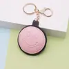 Llavero Colgante de Cuero Amor Llavero de Coche de Cuero Sonriente Redondo Colgante para Mochila Escolar Pequeño Regalo al por Mayor