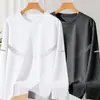 Camiseta masculina de manga comprida, estilo esportivo casual, gola redonda, camiseta de manga comprida estampada, camiseta masculina