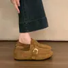 Mocassins Vintage Estilo Old Money para Mulheres 2026 Novo Outono Slip-On Aumentadores de Altura Sapatos para o Dia a Dia Sapatos Feijão Estilo Birkenstock