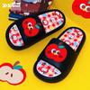 Bonitas pantuflas de verano de manzana roja para mujer, de Eva, para uso en interiores y exteriores, cómodas e interesantes, con colores de contraste personalizados.