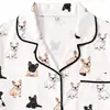 Europa Transfronteiriça Comércio Exterior temu202... Pijama Feminino Manga Curta Calça Longa Estampa de Cachorro Roupa de Casa Venda Direta da Fábrica Atacado
