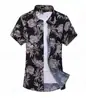 Camisa europea de manga corta para hombre, nueva, con estampado floral hawaiano casual, unisex, estampado digital