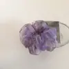 Scrunchie de Organza Roxo Nebuloso de Alta Qualidade, Elástico para Rabo de Cavalo Baixo Ultra-Fada Estilo Francês, Acessório de Cabelo para Coque