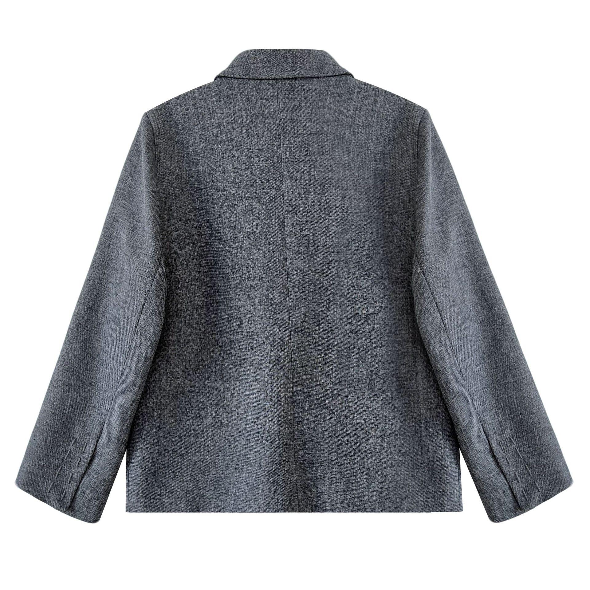 灰,杏套装外套正面