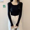 Gola baixa Outono/Inverno Gola quadrada Roupa íntima Top Camada de Base Ajustada Design Feminino Fashion Nicho Suéter Tricotado Top Chique