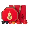 Bule, Xícara de Chá, Conjunto de Chá Cinco Bênçãos, Recipiente de Chá Cerâmico Retro em Forma de Cabaça, Impressão de Presente, Lembrancinhas, Produtos Culturais e Criativos para Negócios