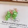 Brincos de Flor de Chiffon de Resina Agulha de Prata Primavera e Verão, Brincos Frescos e Únicos Estilo Floresta com Senso de Design, Brincos Versáteis de Nicho para Mulheres