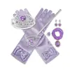 Set de Accesorios Frozen para Niñas Diadema de la Princesa Elsa Corona Varita Mágica Collar Guantes Juego de Seis Piezas para Actuación