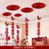 Decoração de Personagem para Bênção de Ano Novo de 2026, Enfeites Pendurados, Decorações do Ano do Cavalo, Flores de Leque do Festival da Primavera, Atmosfera para Cenas Comerciais, Decorações de Ano Novo