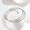 Pulseira Anel Liso de Design Simples Mais Vendida Transfronteiriça Nicho Luxo Leve High-End Pulseira de Aço Titânio Empilhada de Três Camadas em Vários Estilos