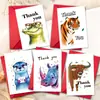 Set de Tarjetas de Agradecimiento y Sobres Divertidos de Animales Africanos de Tamaño Grande, Lote de Tarjetas de Agradecimiento Escritas a Mano