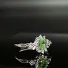 Anillo de Plata S925 Lujo Ligero Corte Flor de Hielo Diamante de Alto Carbono para Mujer Moda Sentido de Gama Alta Nicho Incrustado Completamente con Diamantes Anillo de Piedra de Color