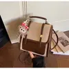 Mochila Retro con Bloques de Color Transfronteriza para Mujer, Diseño Casual de Nicho, Bolso Escolar para Estudiante, Mochila de Viaje Ligera de Moda