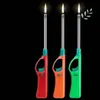 Encendedor de llama abierta grueso alargado encendedor electrónico estufa de gas cocina barbacoa encendedor vela boquilla larga punto