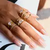 Anillo Wanxing Europeo y Americano de Zirconia Acero de Titanio Joyería que No se Desvanece Lujo Accesible Anillo de Gama Alta Anillo Popular Transfronterizo