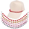 Ins Moda Versátil Boné Bico de Pato Corrente Dopamina Strass Corrente de Garfo Corrente de Chapéu Acessórios Personalidade Tendência Corrente de Chapéu