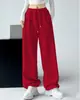 Calça Jogger de Cintura Alta, Solta e de Perna Larga, Nova Calça Esportiva Casual de Primavera e Outono, Calça de Cordão Color Sólida da Moda, Tendência e Versátil