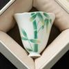 Taza Maestra de Té Kung Fu de Ceniza de Planta de Fábrica Taza Maestra Pintada a Mano Taza de Boca Ling de Gran Altura Taza de Té de Hospitalidad Taza de Degustación
