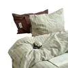 Conjunto de cama de quatro peças estilo INS, misto e combinado, 100% algodão, algodão lavado, capa de edredom 100% algodão puro, conjunto de cama de três peças, adequado para todas as estações