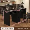 Banco de trabajo de manicura especializado retro engrosado de doble capa para salones de uñas, mesa de manicura multifuncional de almacenamiento para una o dos personas