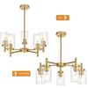Fornecimento de exportação de comércio exterior da Amazon transfronteiriça Lustre de vidro com várias cabeças Estilo industrial retrô americano Sala de estar Sala de jantar