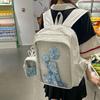 Bolsa de Dolor Bidimensional con Insignia Transparente Diaria para Mujer 2025 Mochila Escolar para Estudiantes Estudiante Universitaria Más Fácil de Combinar Mochila Casual