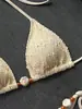 2026 Novo Estilo Europeu e Americano Padrão de Concha Biquíni Tomara-que-caia Sexy Triângulo com Amarração Roupa de Banho para Mulheres Férias na Praia