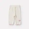 Leggings de Verão Finos com Coração Tridimensional para Bebês e Crianças Pequenas com Punhos Bufantes, Calças Longas Elásticas, Calças Casuais de Tricô para Bebê