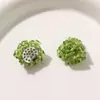 Atmósfera de Campo Verde Estilo Bosque de Principios de Primavera Cristales Perlas Hortensia Aretes DIY Pinzas Laterales Anillos Accesorios Florales para Zapatos