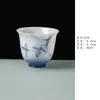 Taza de Té de Porcelana Hielo Jade Miyan con Orquídeas Pintadas a Mano, Taza Maestra de Pared Delgada Hecha a Mano, Taza Individual para Juego de Té Kung Fu