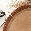 Individual Tejido Transfronterizo Estilo Ins Nórdico Algodón y Lino Aislamiento para Mesa de Comedor Accesorios para Sesión de Fotos Hogar Yute Decorativo Posavasos