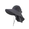 Sombrero de Protección Solar para Mujer, Sombrero de Copa Vacía Anti-UV, Sombrero de Sol para Ciclismo al Aire Libre en Verano, Sombrero de Sol de Ala Ancha, Cubre-Cara, Sombrero de Sol Protector de Cuello