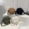 Bolso bandolera de pana coreano Ins Color puro Lona Moda Casual Bolso de hombro Estudiante Ropa de trabajo Japonés Bolso de hombro pequeño