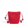 2026 Bolso de Letras Tejido Clásico Estilo Fresco Dulce Bolso Cubo Bolso de Hombro de Gama Alta Bolso de Axila