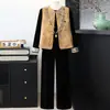 Conjunto de Ropa de Otoño Nuevo Estilo Chino para Mamá 2026 Nuevo de Moda Primavera y Otoño Estilo Nacional Chaleco Top Conjunto de Tres Piezas para Mujeres de Mediana Edad y Mayores