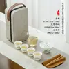 Porcelana Branca Portátil Tampa de Viagem Tigela Conjunto de Chá Kung Fu Conjunto de Ensino de Arte do Chá com Bandeja de Chá Porcelana de Jade Presente de Atividade logo