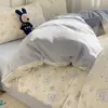 Juego de funda de edredón de algodón lavado Hello Kitty estilo Ins para chica de cuatro piezas, juego de sábanas de tres piezas estilo princesa para dormitorio