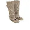 Botas de Plataforma con Tacón Oculto para Mujer 2026 Nuevo Estilo Verano Botas de Caña Alta con Hebilla de Cinturón y Lazo Versátiles Botas Largas de Ballet