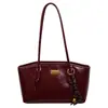 Bolsa de Ombro Feminina Retro em Couro Oleado Francês 2026 Nova Moda Primavera Nicho Bolsa de Ombro Único Versátil Grande Capacidade